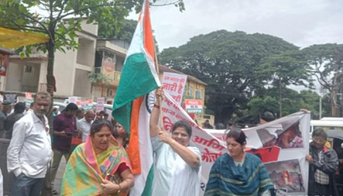 साताऱ्यात मणिपूर प्रकरणाबाबत भव्य मोर्चा संपन्न