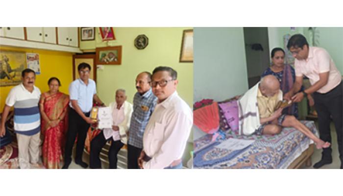स्वातंत्र्याचा अमृत महोत्सवी वर्षानिमित्त सातारा तालुक्यातील स्वांतत्र्य सैनिक आणि त्यांचे जोडीदार यांचा सत्कार