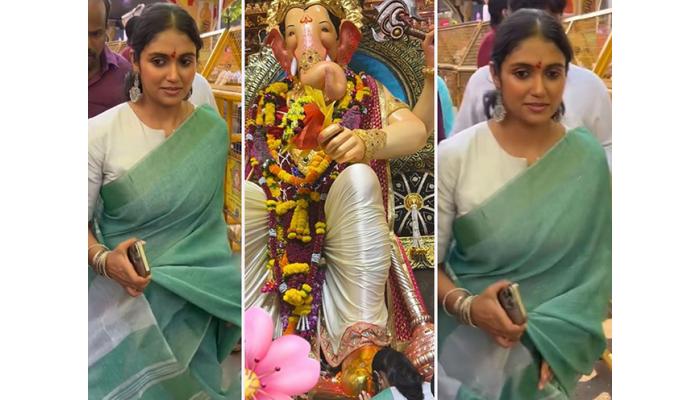 लालबागच्या राजाच्या चरणी रिंकू राजगुरू झाली नतमस्तक!