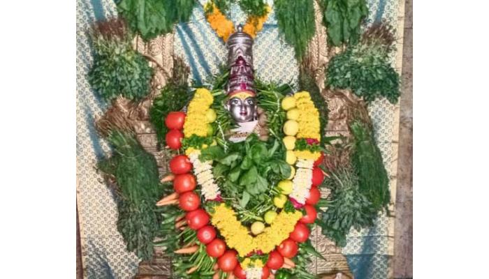 नटराज मंदिरात श्री उमादेवीला शाकंभरी रूपातील पूजा