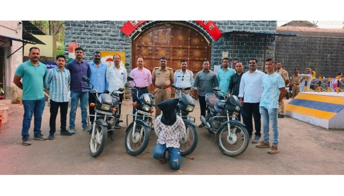 सराईत मोटारसायकल चोर सातारा शहर पोलिसांच्या ताब्यात
