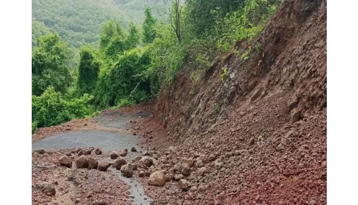 परळी-ठोसेघर मार्गावरील दरड कोसळली