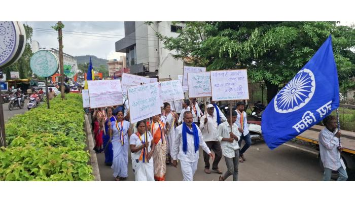 भिमाई स्मारकाच्या पूर्णत्वासाठी रिपाईचा सातारमधून लॉंग मार्च