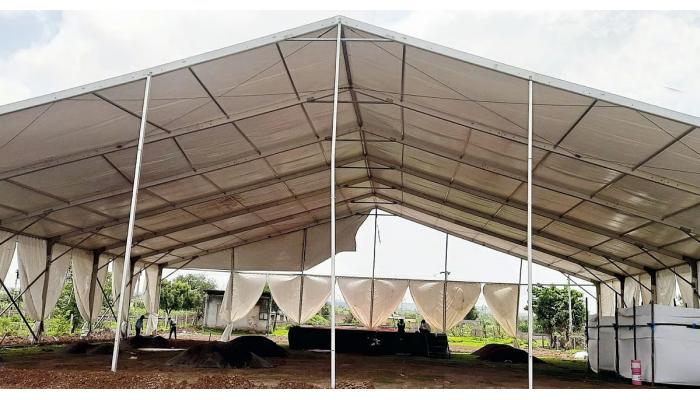 पालखी सोहळ्याच्या निमित्ताने जर्मन हॅंगर निवारा शेडची उभारणी