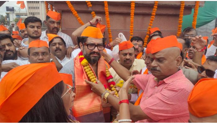 साताऱ्यात मराठा समाजाच्या वतीने मंत्री शिवेंद्रसिंहराजे भोसले यांचा सत्कार