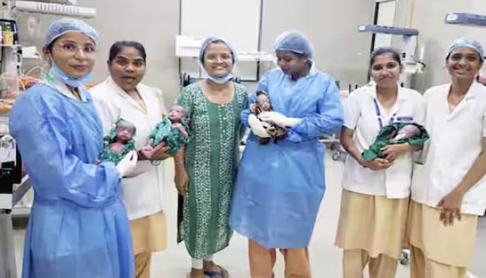 साताऱ्यातील शासकीय रग्णालयात एका वेळी चार बाळांना जन्म
