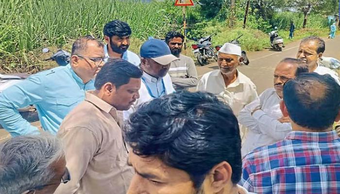 वाखाणला स्थानिकांनी मोजणीचे काम पाडले बंद