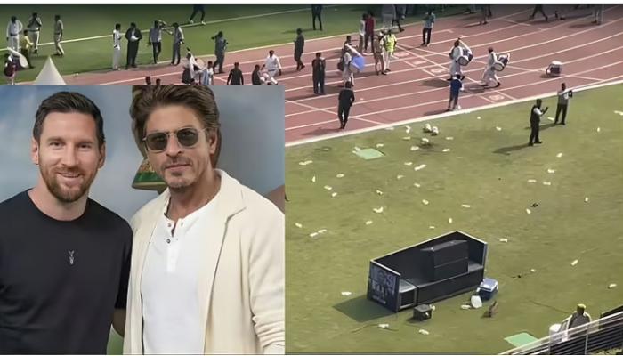 स्टार फुटबॉलपटू मेस्‍सीच्‍या अल्‍पभेटी'वर निराश झालेल्‍या चाहत्‍यांचा धिंगाणा; कोलकाता भेटीला गालबोट, संतप्‍त प्रेक्षकांनी मैदानावर फेकल्‍या बाटल्‍या