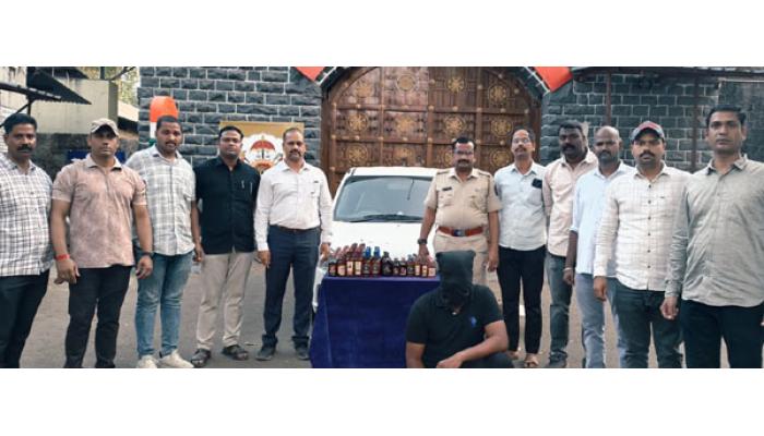 सातारा शहरात अवैध विदेशी दारू वाहतूकप्रकरणी कारवाई; एक जण ताब्यात