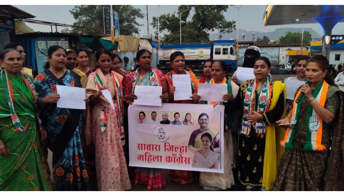महिला आरक्षण विधेयकाच्या अंमलबजावणीसाठी सातारा जिल्हा महिला काँग्रेस आक्रमक