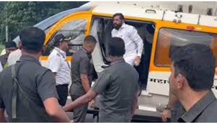 उपमुख्यमंत्री एकनाथ शिंदे यांचे हेलिकॉप्टर वादळी वाऱ्यांच्या तडाख्यात; पायलटचे कौशल्य ठरले जीवदान