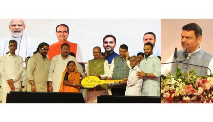 साताऱ्यातून मुख्यमंत्री फडणवीस यांची मोठी घोषणा : पुढील वर्षी १५ लाख घरांचे वितरण, कर्जमाफी, शेतकरी मदत आणि &lsquo;लखपती दीदी&rsquo; अभियानालाही वेग देणार