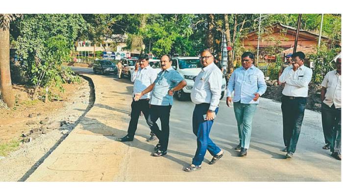 पाचगणी-महाबळेश्वर मुख्य रस्त्यावरील कामात हलगर्जीपणा खपवून घेणार नाही : ना. मकरंद पाटील, कामे दर्जेदार आणि वेळेत पूर्ण करण्याच्या सूचना