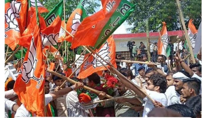 राहुल गांधी यांच्यासह काँग्रेसच्या नेत्यांची झालेली धरपकडीचे देशभरात जोरदार पडसाद; पाटणा, हैदराबादसह अनेक ठिकाणी काँग्रेस-भाजपा कार्यकर्ते आमने-सामने, तुफान राडा