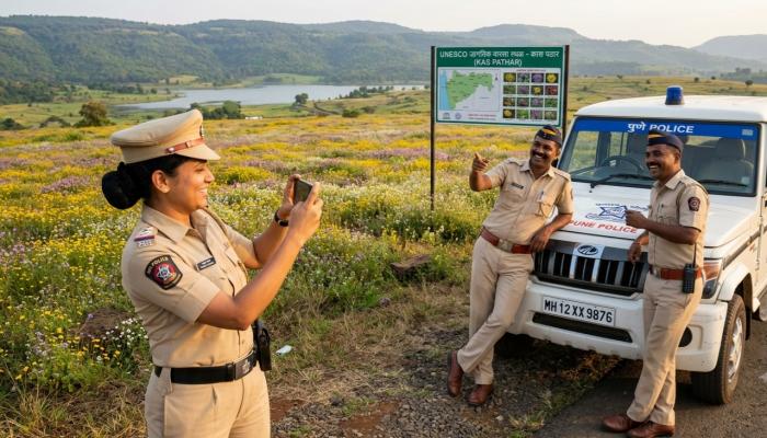तपासाच्या नावाखाली कास पठारावर पर्यटन; पुणे शहर दलातील महिला अधिकाऱ्यासह तिघांवर कारवाई