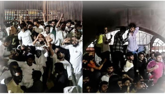 भाविपच्या कार्यकर्त्यांना धक्काबुक्की प्रकरणी काँग्रेस कार्यकर्त्यांविरोधात गुन्हा दाखल; काँग्रेस आणि अभाविपचे कार्यकर्ते समाेरासमोर आल्याने काही काळ तणाव