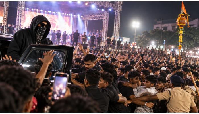 संबाटा गेला पळून ; गांधी मैदानावर तुफान राडा अन् हाणामारी; कारमधून न उतरताच रॅपरने काढता पाय घेतल्याने चेंगराचेंगरीची स्थिती