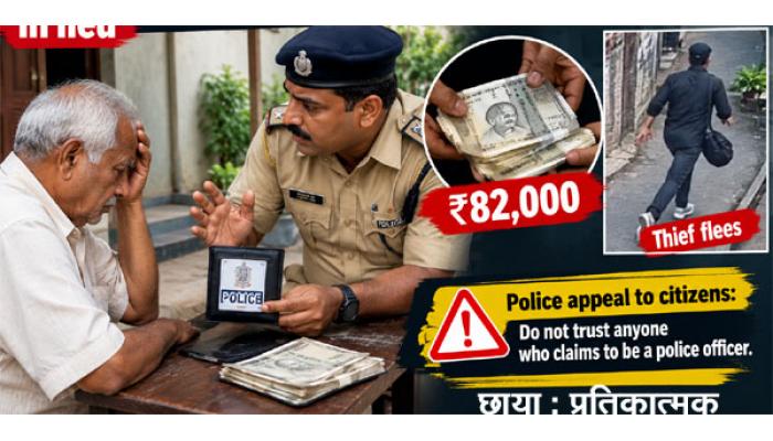 पोलीस असल्याचे सांगून वाई शहरात वृद्धाची फसवणूक; 82 हजारांचा ऐवज घेऊन भामटा पसार