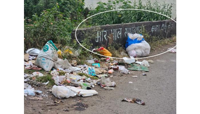 'कचरा टाकू नये'च्या पाटीखालीच कचर्&zwj;याचा डोंगर! सातारा पालिकेच्या स्वच्छता मोहिमेला नागरिकांकडूनच हरताळ; कारवाईचा धाक कुठे?