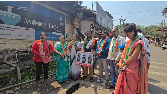खड्ड्यांवरून राष्ट्रवादी काँग्रेसचे आंदोलन