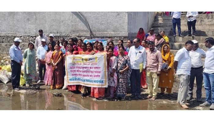 नायगावमध्ये वनराई बंधारा, ओढा खोलीकरण आणि शिवकालीन जलस्रोत पुनरुज्जीवन कामांचा शुभारंभ; याशनी नागराजन यांच्या हस्ते वनराई बंधार्&zwj;याचे उद्घाटन