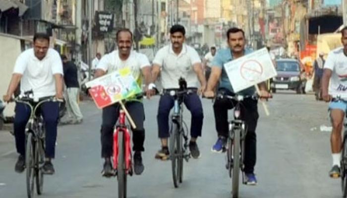 नशामुक्त भारत अभियानांतर्गत सातारा जिल्हा पोलीस दलातर्फे जनजागृती सायकल रॅली उत्साहात